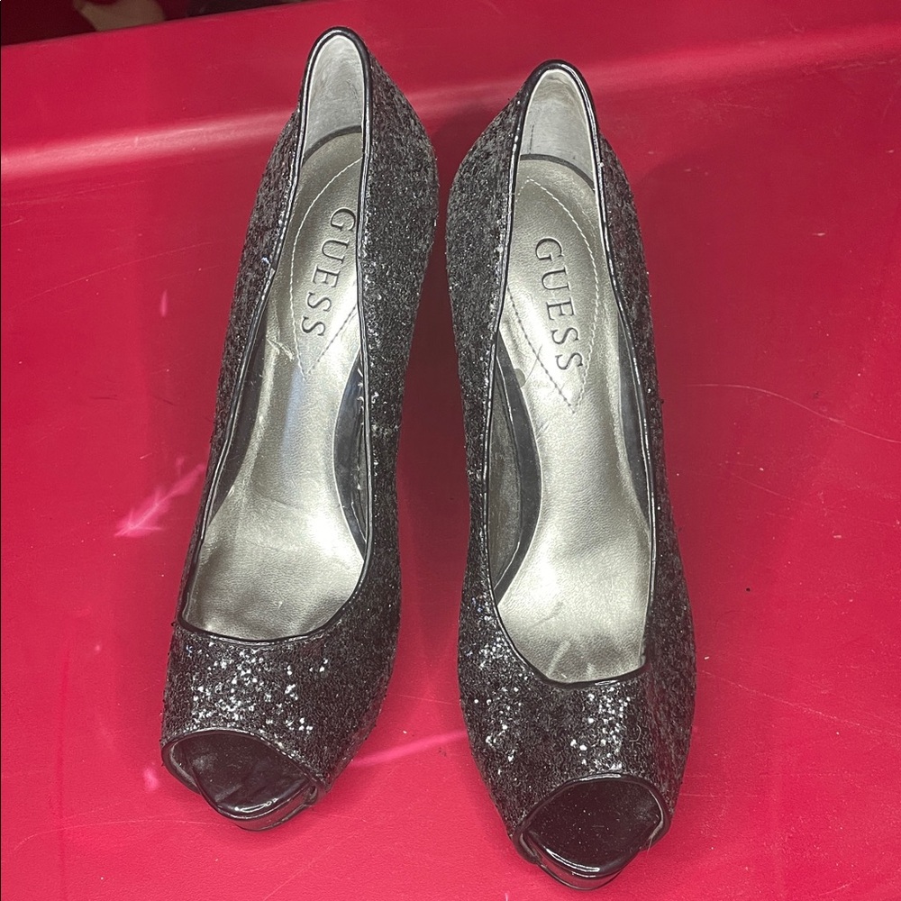 Guess sparkle platform heels